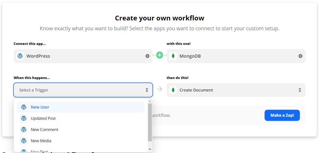 WordPress MongoDB - Select Trigger